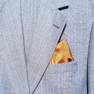 100% silk Italian brown pocket square Hand rolled edges